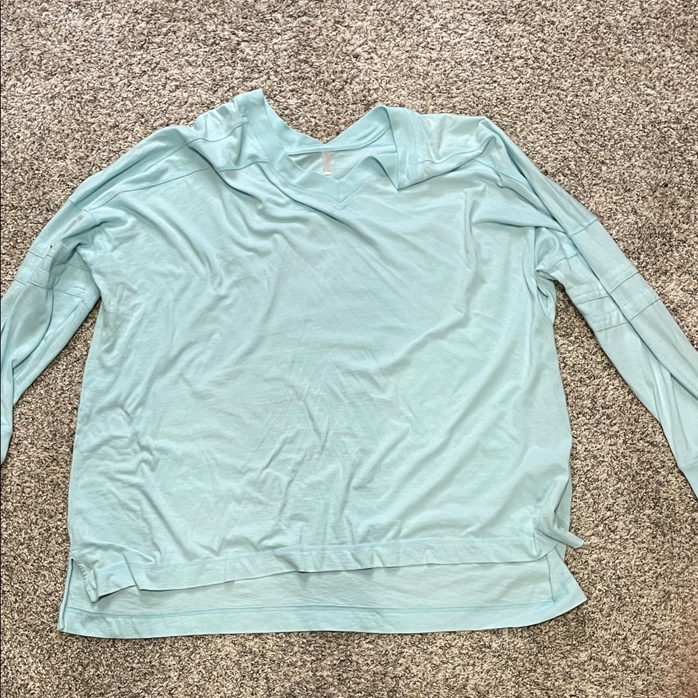 Free People Movement All Star Layer Aqua Long Sleeve Tee
